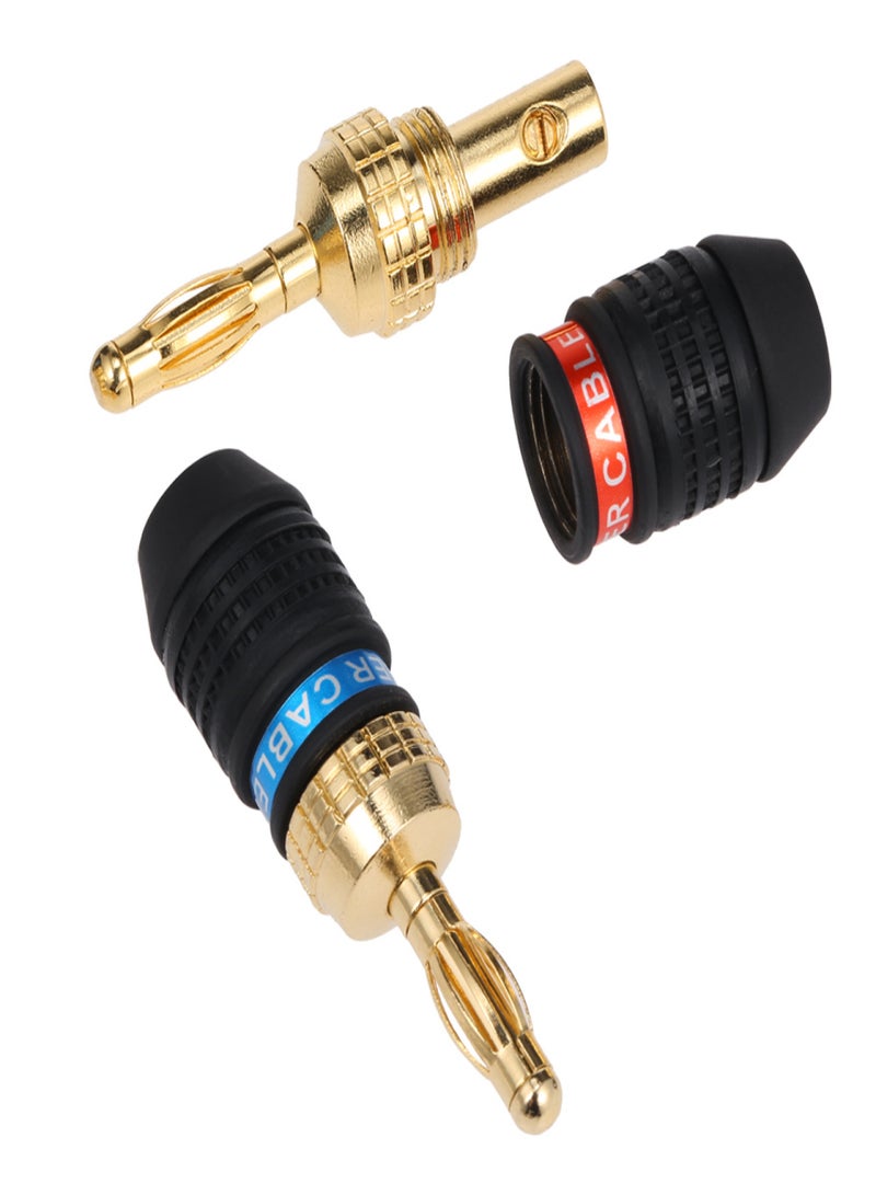 Red & Black Connector Speaker Corrosion-Resistant Banana Connector Left and Right Channels for Audio Video Amplifier Speaker Cable Jack  - Image 2