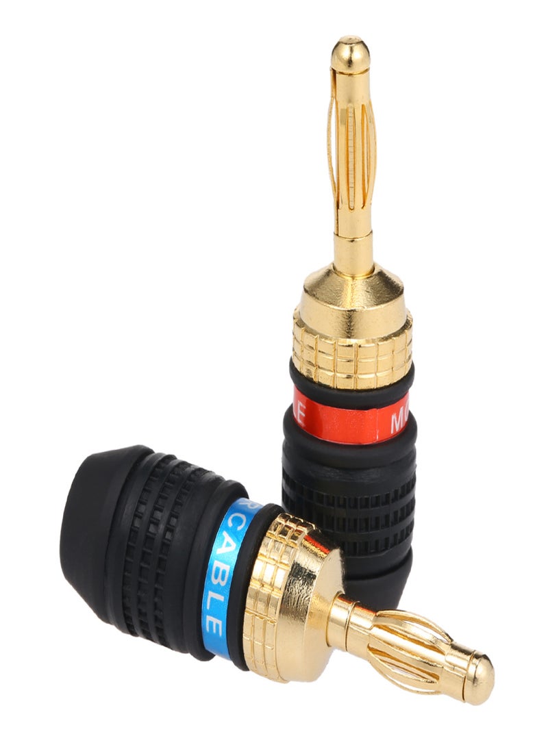 Red & Black Connector Speaker Corrosion-Resistant Banana Connector Left and Right Channels for Audio Video Amplifier Speaker Cable Jack  - Image 3