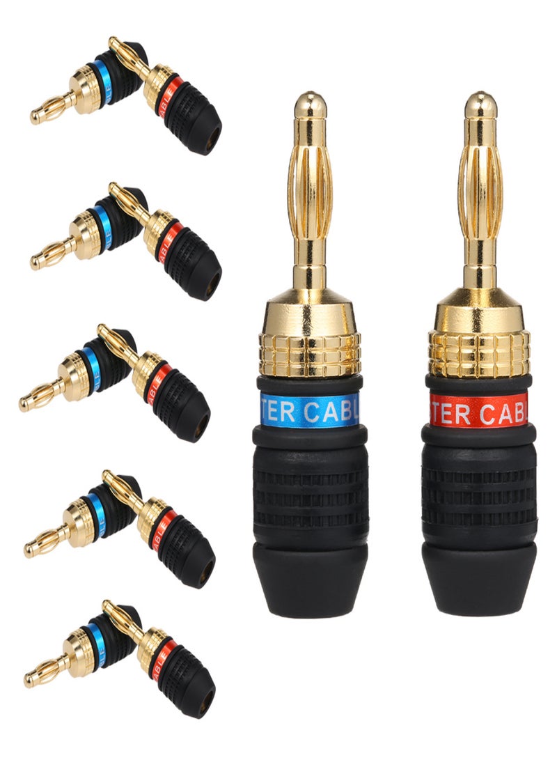 Red & Black Connector Speaker Corrosion-Resistant Banana Connector Left and Right Channels for Audio Video Amplifier Speaker Cable Jack  - Image 1