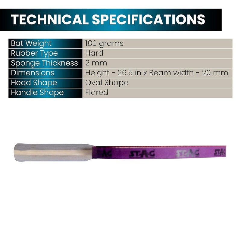 STAG مضرب تنس طاولة متقدم معتمد من ITTF | 180 جرام | متعدد الألوان | خشب - Image 3
