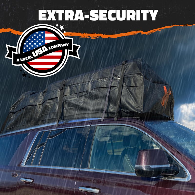 Mockins XXL 50 CuFt Car Rooftop Cargo Carrier Bag | Massive 85"x50"x20" Heavy Duty Car Luggage Roof Carrier Bag | All-Weather Vinyl Vehicle Soft-Shell Carriers with Anti-Slip Mat, Lock, Straps & Hooks - Image 3