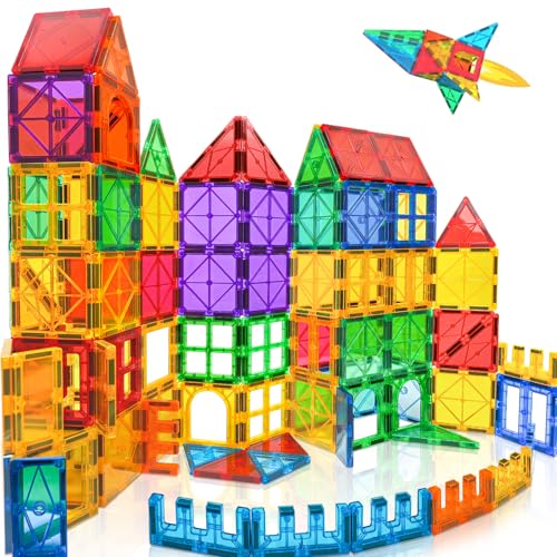 Landtaix 100pcs Magnetic Tiles Magnetic Building Blocks for Toddlers 3 4 5 6 7 Year Old Boys Girls Educational Magnet Blocks Birthday Gift Valentines Day Toys for Kids Ages 48 Sensory Toys 13 - Image 1