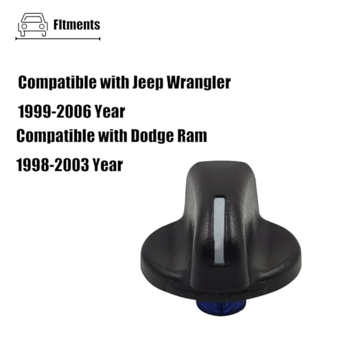 LXROAR01 3PCS AC Heater Switch Control Knob Compatible with Jeep Wrangler 1999-2006 Year, for Dodge Ram 1500 2500 3500 1998-2003 Year, for 05011218AC 5011218AC - Image 3