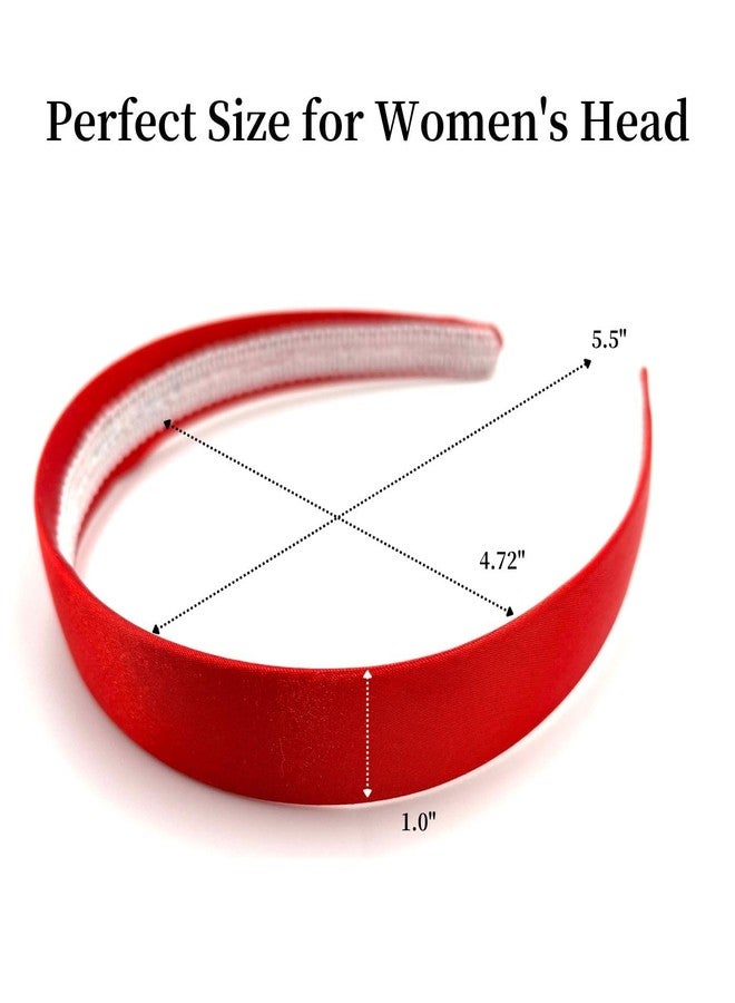 MDSTYLE Headband for Women and Girls - 1 inch Hairband - Hair Accessories, Hard Headbands, Satin Hairbands (Red, 1 inch) - Image 4