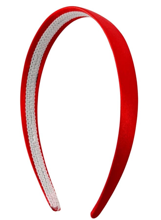 MDSTYLE Headband for Women and Girls - 1 inch Hairband - Hair Accessories, Hard Headbands, Satin Hairbands (Red, 1 inch) - Image 1