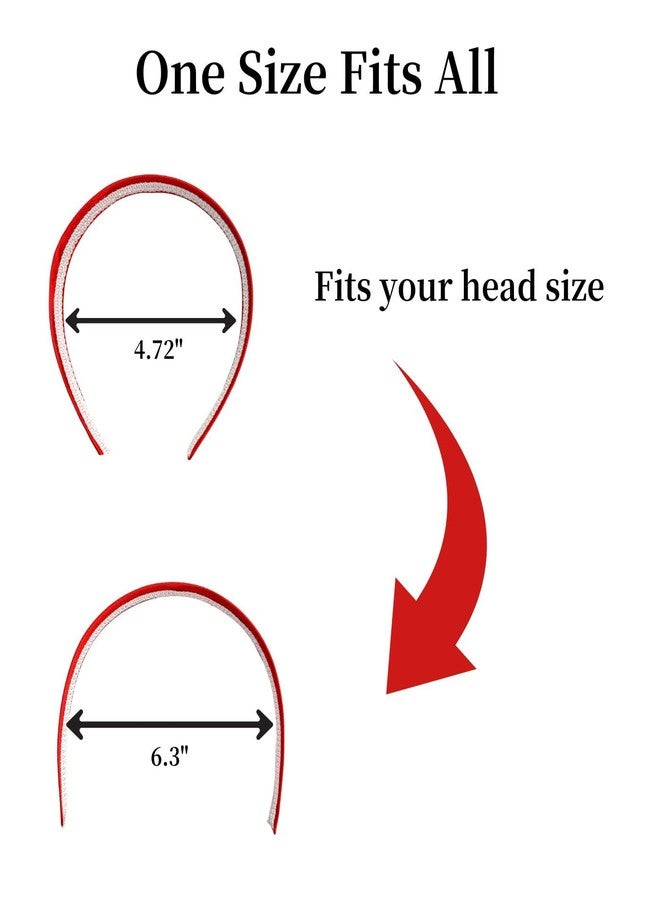 MDSTYLE Headband for Women and Girls - 1 inch Hairband - Hair Accessories, Hard Headbands, Satin Hairbands (Red, 1 inch) - Image 5