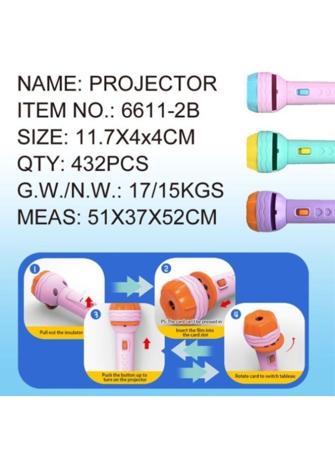 Kids Projection Flashlight Early Educational Toy, Slide Projector Torch with Dinosaur/Animal/Vehicle/Number Pattern Slides, Bedtime Soothing Sleep Aid Toy for Toddlers & Infants, Gift Box Packing - Image 4