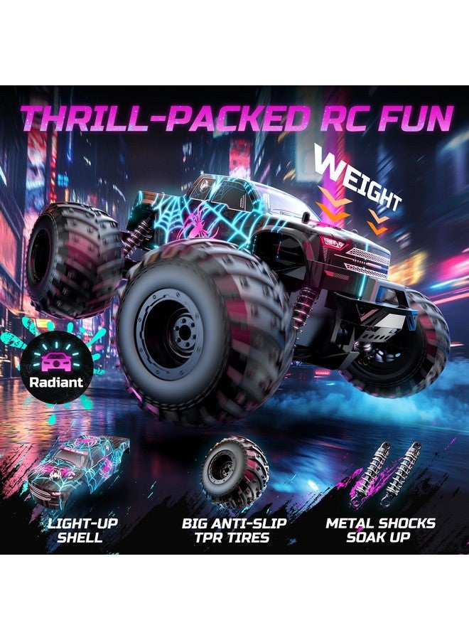DEERC 1/16 Glowing Spider Remote Control Car - Fast Rc Cars W/2 Rechargeable Batteries For 30 Min Play, All Terrain Off-Road Monster Truck Toys For Boys Kids Age 4-7 8-12 Birthday Xmas Gift - Image 3