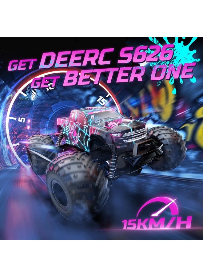 DEERC 1/16 Glowing Spider Remote Control Car - Fast Rc Cars W/2 Rechargeable Batteries For 30 Min Play, All Terrain Off-Road Monster Truck Toys For Boys Kids Age 4-7 8-12 Birthday Xmas Gift - Image 2