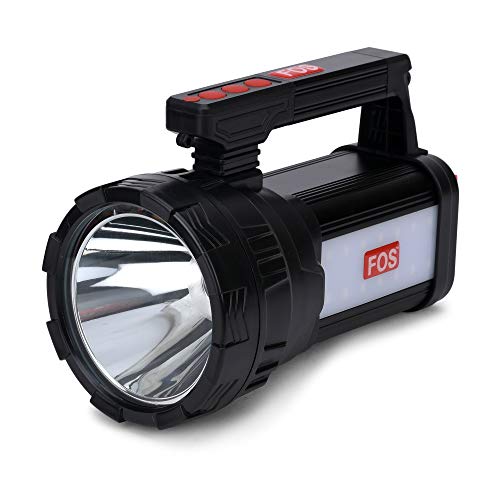 FOS LED Search Light 15W - 1500 Lumens (Operating Range 1 Km.) with Lithium Battery - Multi-Functional (Dual Side Work-Signal Light) Rechargeable Handheld Torch - Image 1
