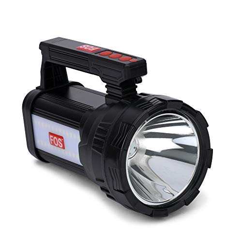 FOS LED Search Light 15W - 1500 Lumens (Operating Range 1 Km.) with Lithium Battery - Multi-Functional (Dual Side Work-Signal Light) Rechargeable Handheld Torch - Image 3