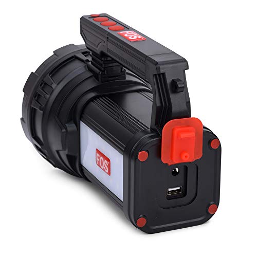 FOS LED Search Light 15W - 1500 Lumens (Operating Range 1 Km.) with Lithium Battery - Multi-Functional (Dual Side Work-Signal Light) Rechargeable Handheld Torch - Image 5