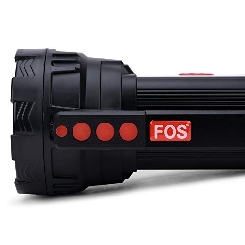 FOS LED Search Light 15W - 1500 Lumens (Operating Range 1 Km.) with Lithium Battery - Multi-Functional (Dual Side Work-Signal Light) Rechargeable Handheld Torch - Image 4