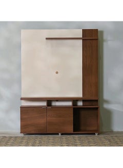 DANUBE HOME Lugo TV Cabinet For Up To 55 Inches TV Entertainment Modern Design Wall Unit Furniture Wooden TV Stand Made in Brazil TV Unit Rack 136x53.5x179.7 cm Walnut And Off White  - Image 2