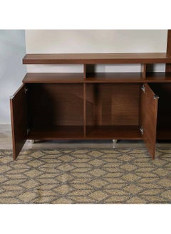 DANUBE HOME Lugo TV Cabinet For Up To 55 Inches TV Entertainment Modern Design Wall Unit Furniture Wooden TV Stand Made in Brazil TV Unit Rack 136x53.5x179.7 cm Walnut And Off White  - Image 5