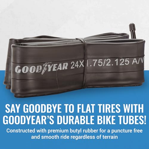 GOODYEAR أنبوب دراجة جوديير، 24 × 1.75/2.125 - أنبوب دراجة 16 بوصة مع مطاط بيوتيل - أنابيب دراجات جبلية موثوقة لركوب الدراجات المتميز - 24 × 1.75/2.125 - Image 3