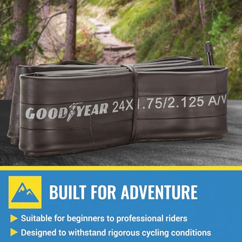 GOODYEAR أنبوب دراجة جوديير، 24 × 1.75/2.125 - أنبوب دراجة 16 بوصة مع مطاط بيوتيل - أنابيب دراجات جبلية موثوقة لركوب الدراجات المتميز - 24 × 1.75/2.125 - Image 5