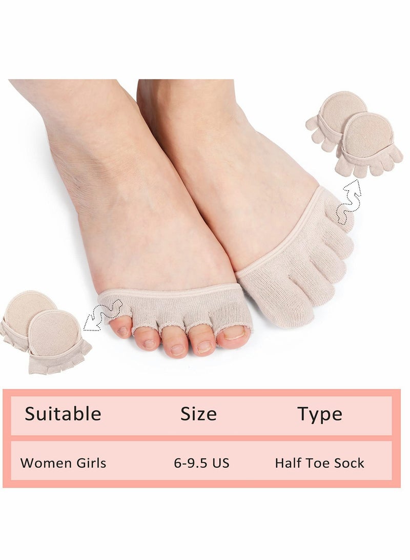 Women's Non,Slip Five Finger Half Socks, Invisible Toe Design, Comfortable and Breathable Footwear