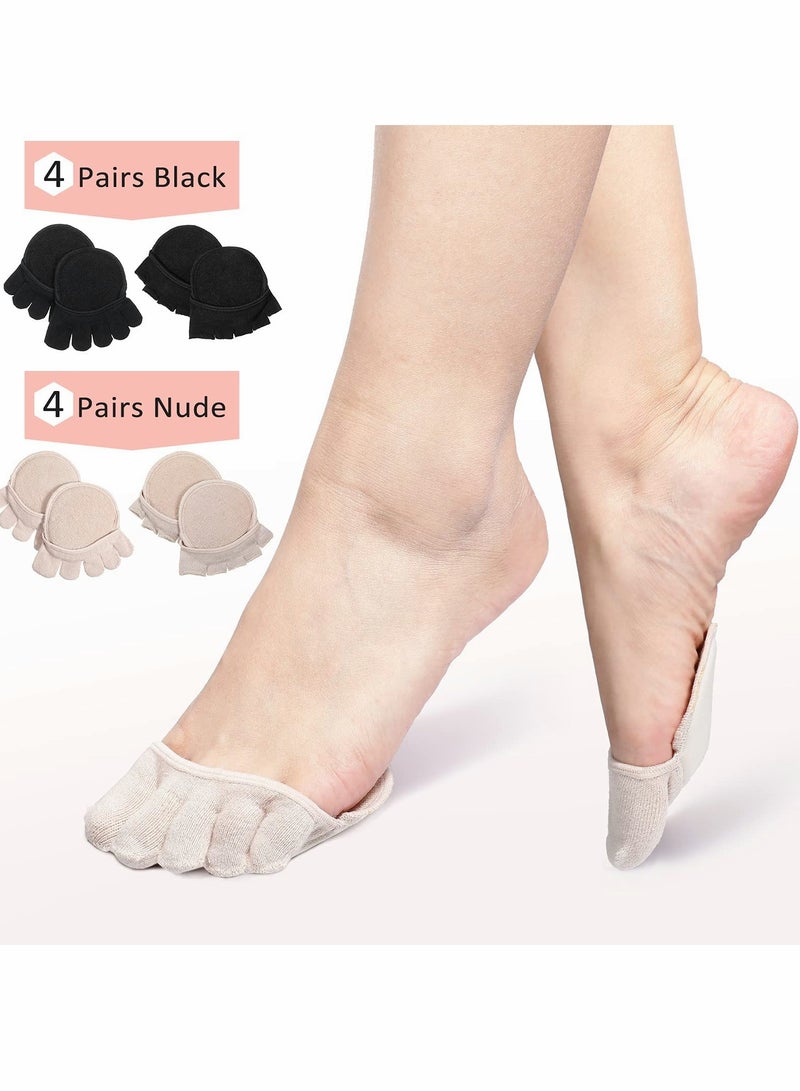 Women's Non,Slip Five Finger Half Socks, Invisible Toe Design, Comfortable and Breathable Footwear