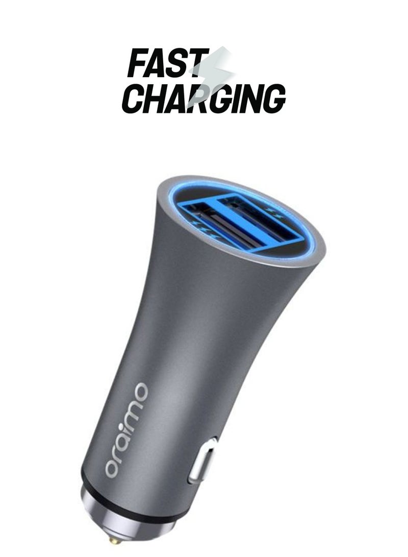 شاحن سيارة بمنفذ USB أسود