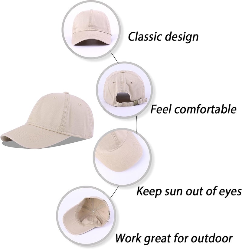 LANGZHEN Unisex Baseball Cap 100% Cotton Fits Men Women Washed Denim Adjustable Dad Hat - Image 4