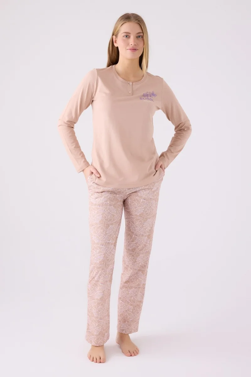 pierre cardin Double Pajama Set Mink - Supreme - 2 Piece Set