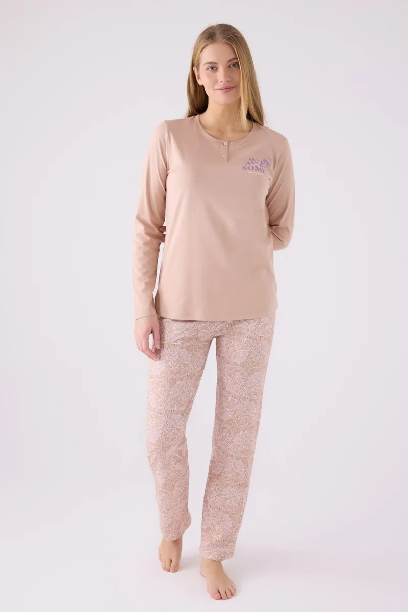 pierre cardin Double Pajama Set Mink - Supreme - 2 Piece Set