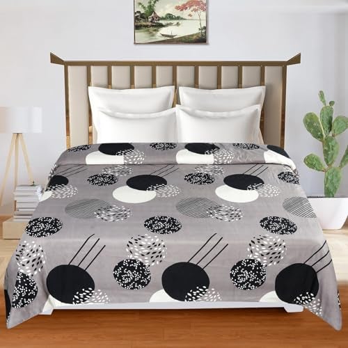 la' amour Cotton Flat Double Bedsheets with 2 King Size Pillow Covers | Double Bed Breathable | Wrinklefree | Ultrasoft 180-220 tc Supersoft Floral | 90x90 Inches, Cream & Blue - Image 2