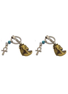 2 pieces Burnt Yellow with ankh key