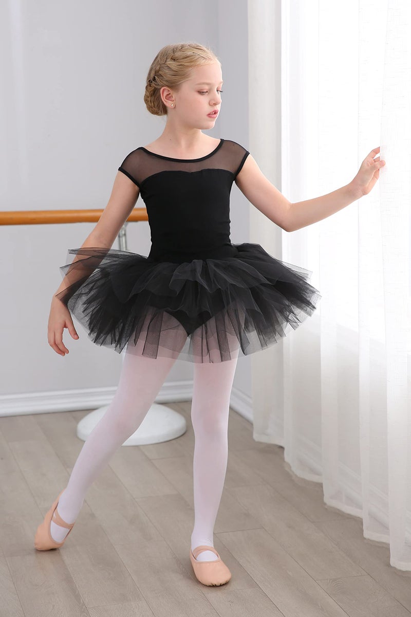 Stelle Ballet Leotards for Girls Toddler Leotard with Tutu Skirt Dance Tutu Dress (Black,5T) - Image 5