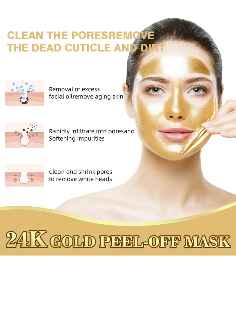 MOOYAM 24K Gold Peel Off Mask Blackhead and Acne Remover Mask Deep Cleansing Mask, Peel-Off Mask  - Image 4