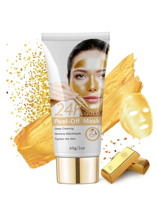 MOOYAM 24K Gold Peel Off Mask Blackhead and Acne Remover Mask Deep Cleansing Mask, Peel-Off Mask  - Image 1