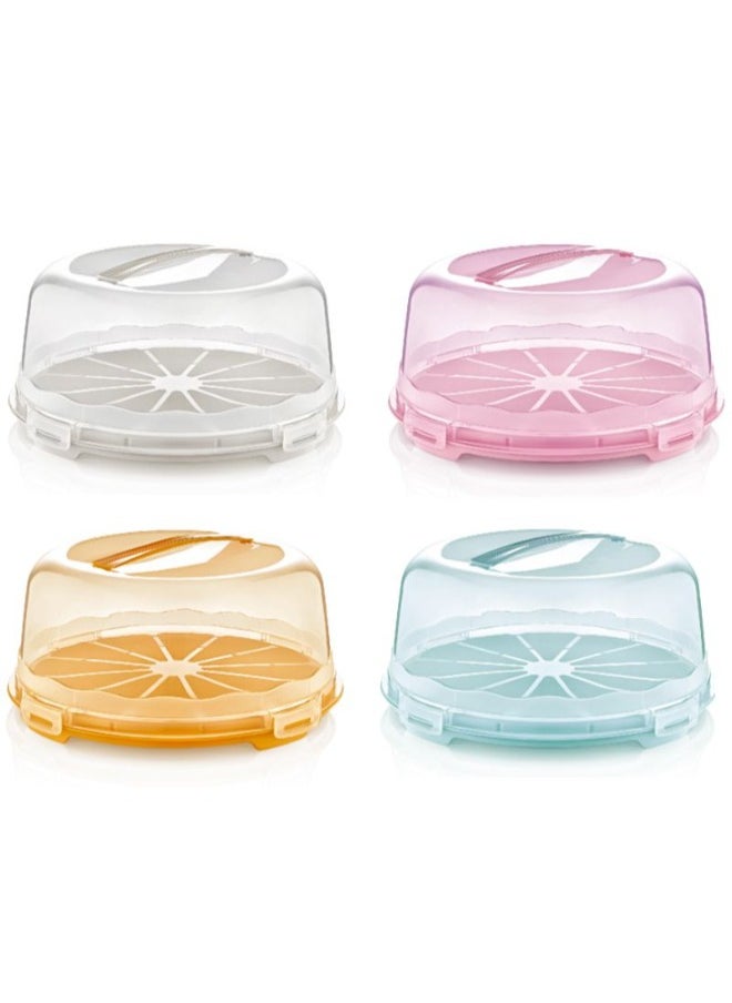 Dunia White Plastic Cake Carrier - Clear Round with Soft Handle - Lockable Lid Cover - BPA-Free - 5 Liter - pzsku/Z0B9F16A6271F99198685Z/45/_/1704680874/5aff42ad-268c-4fb4-968e-7e8c166f3176