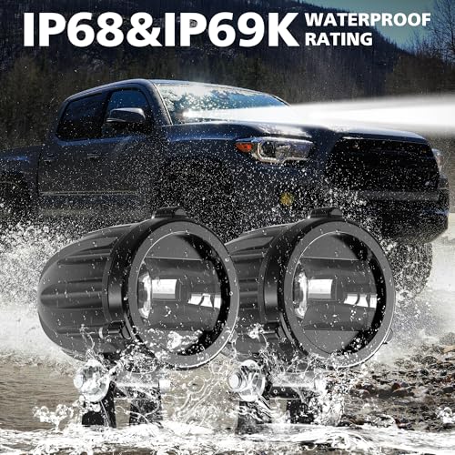 4WDKING 2" Motorcycle Accessories 20W Spot Driving Light Waterproof Off-Road Work Lamp for Motorcycle, ATV, UTV, Dirt Bike, 4x4 Pickup Truck, Boat, Trailer （2PCS） - Image 2
