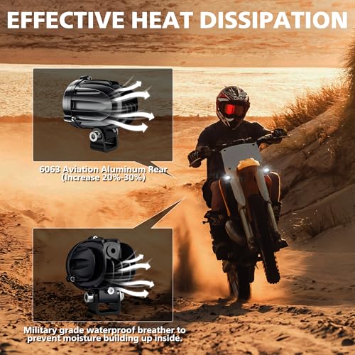 4WDKING 2" Motorcycle Accessories 20W Spot Driving Light Waterproof Off-Road Work Lamp for Motorcycle, ATV, UTV, Dirt Bike, 4x4 Pickup Truck, Boat, Trailer （2PCS） - Image 3
