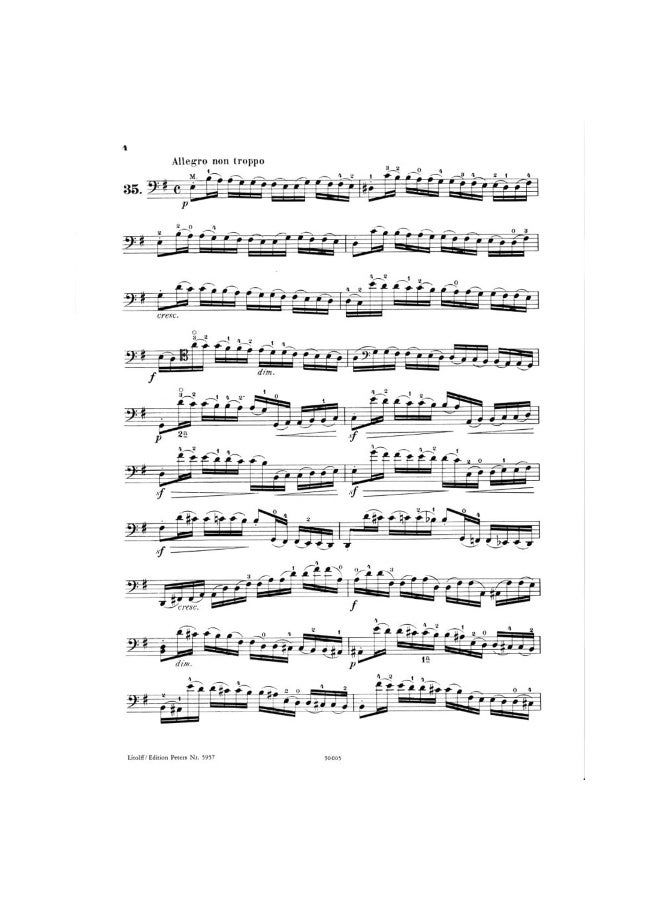 دوتزاور - دراسات المجلد 2: رقم: 35/62 لآلة التشيللو (كلينغنبرغ) بيترز - Image 2