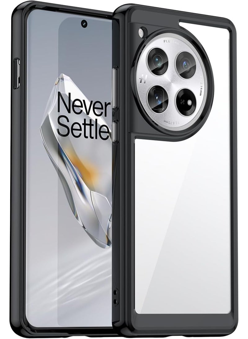 VKL Compatible with OnePlus 12 5G Case, No Yellowing Military Grade Drop Protection Thin Flexible Silicone TPU Shockproof Protective Slim Fit Phone Cover (Black)