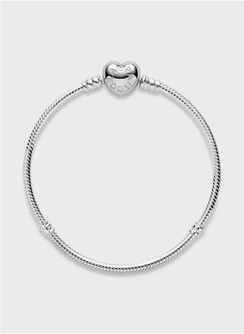 PANDORA Moments Heart & Snake Chain Bracelet