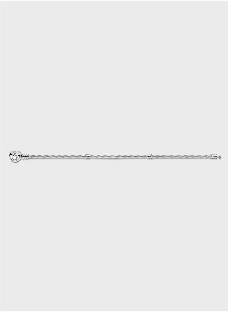 PANDORA Moments Heart & Snake Chain Bracelet - Image 5