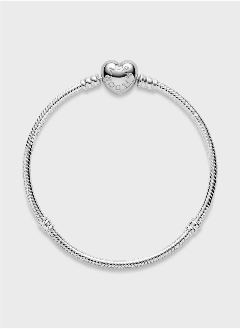 PANDORA Moments Heart & Snake Chain Bracelet
