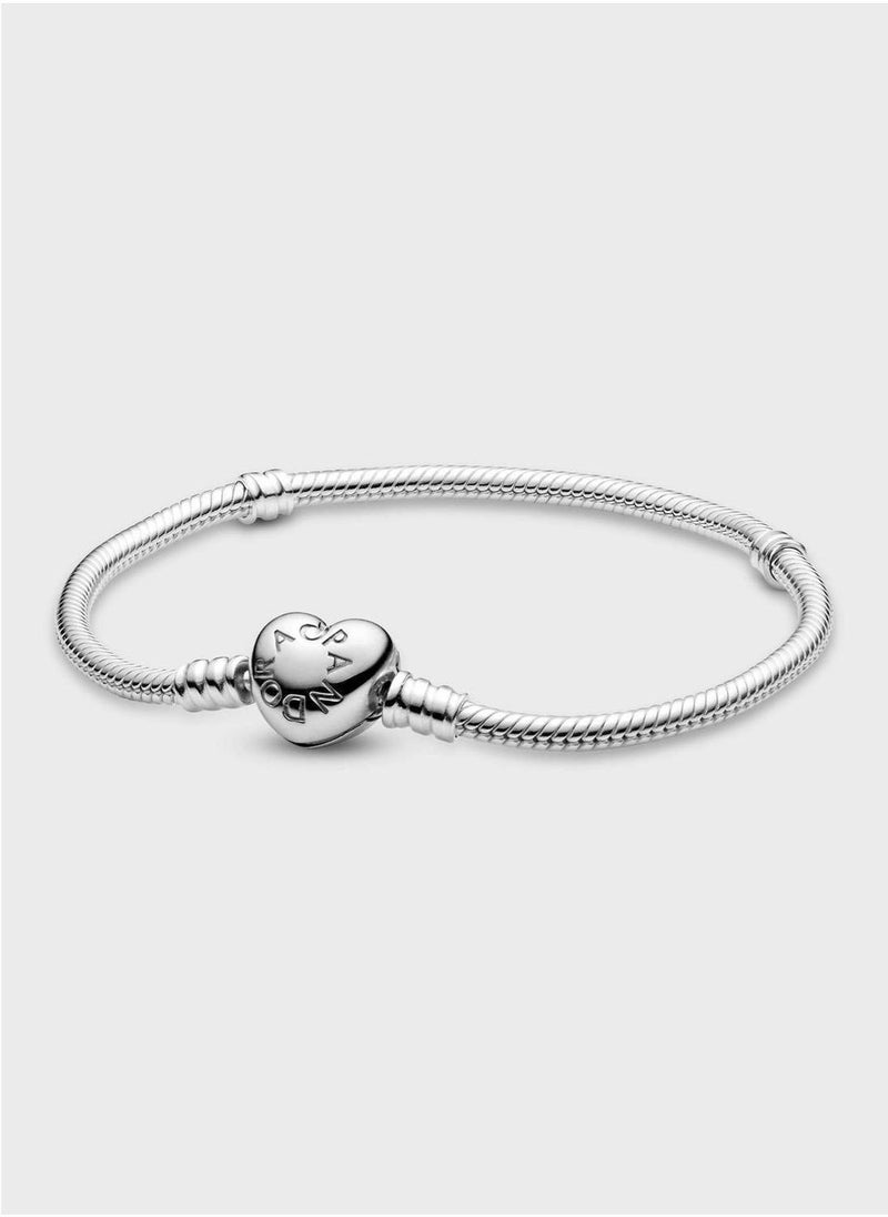 PANDORA Moments Heart & Snake Chain Bracelet - Image 1