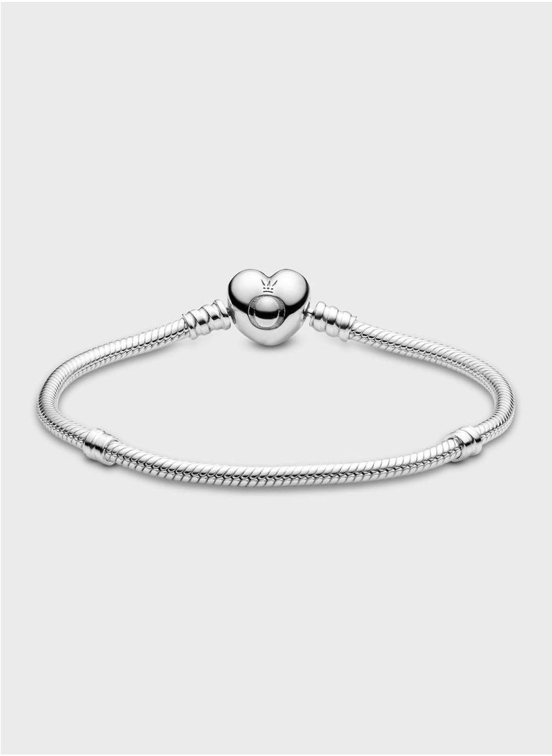 PANDORA Moments Heart & Snake Chain Bracelet - Image 3