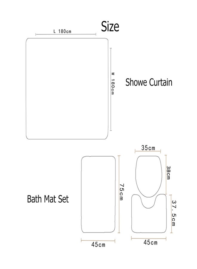 Halamodo Egyptian Queen & Lion Print Bathroom Set – 4-Piece Waterproof Shower Curtain, Non-Slip Bath Mat, Toilet Lid Cover, and Rug with Hooks for a Stylish, Artistic Bathroom Décor - Image 4