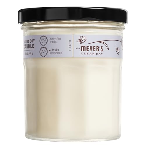 MRS. MEYER'S CLEAN DAY Soy Aromatherapy Candle, 25 Hour Burn Time, Made with Soy Wax and Essential Oils, Lavender, 4.9 oz - Image 1