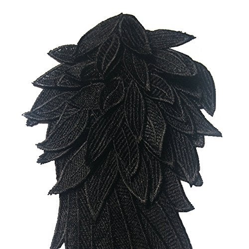 ZALALAA 1 Pair Black Gothic Embroidered Angel Wings Patches, 27*13 cm / 10.6*5.1 inch - Image 4