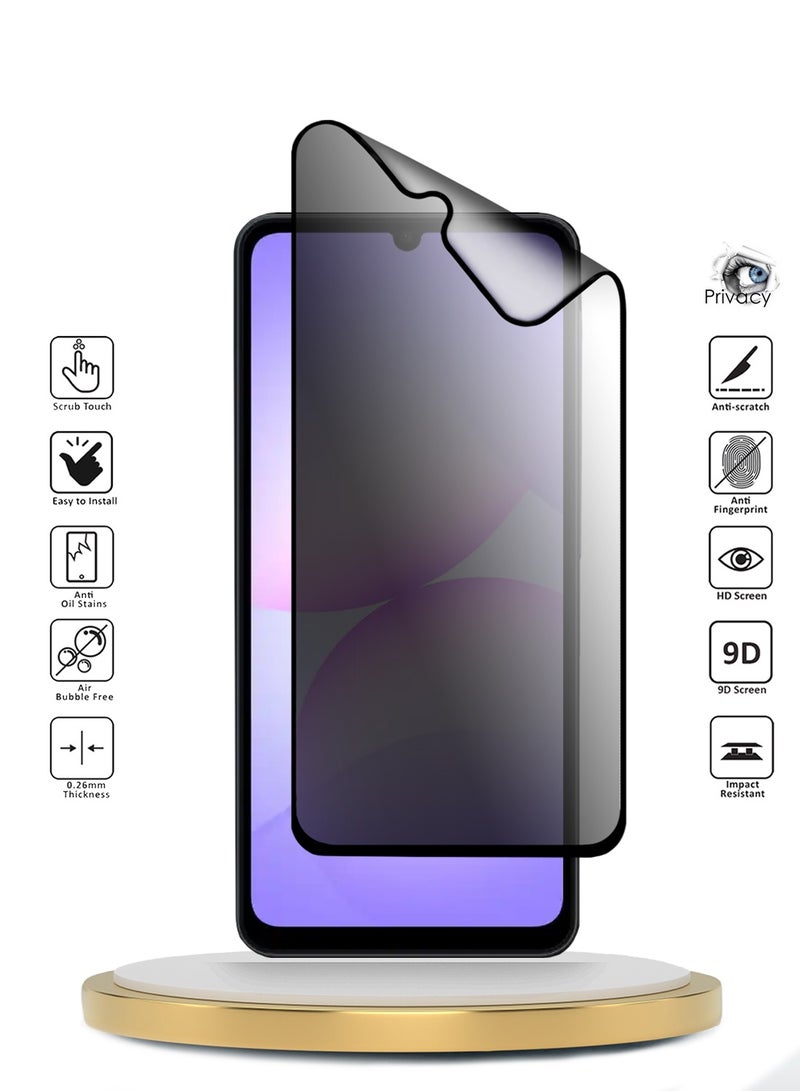 دبليو تيك حماية شاشة مرنة كاملة التغطية بحماية خصوصية نانو سيراميك متميزة 2025 من سامسونج جالاكسي A07 4G (MSCNMP) - شفاف/أسود - Image 2