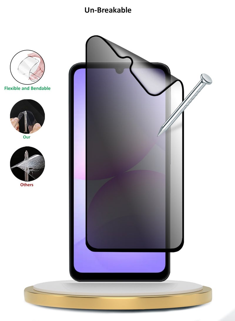 دبليو تيك حماية شاشة مرنة كاملة التغطية بحماية خصوصية نانو سيراميك متميزة 2025 من سامسونج جالاكسي A07 4G (MSCNMP) - شفاف/أسود - Image 3