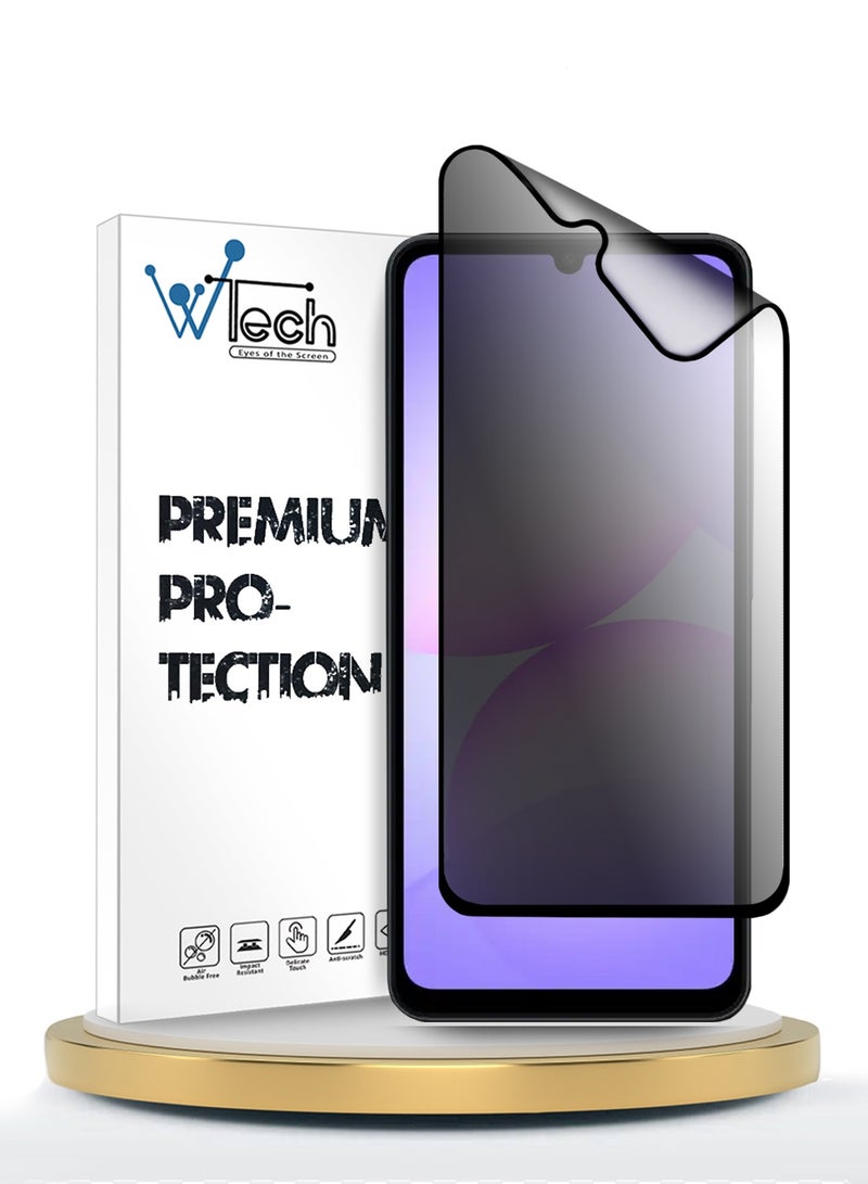 دبليو تيك حماية شاشة مرنة كاملة التغطية بحماية خصوصية نانو سيراميك متميزة 2025 من سامسونج جالاكسي A07 4G (MSCNMP) - شفاف/أسود - Image 1