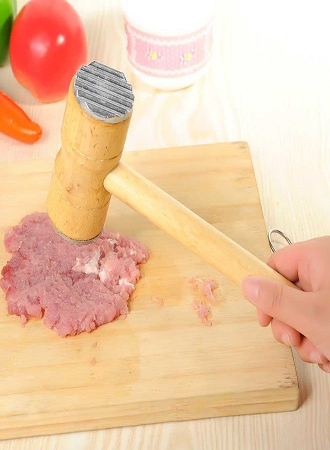 Teensery Meat Tenderizer Dual-Sided Meat Mallet Wooden Handle Meat Hammer Kitchen Tool for Tenderizing Steak Beef, 1 Piece - Image 3
