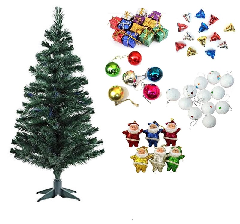 DEEPTI DECOR Artificial 4 Feet XMas TreeChristmas Tree with Ornaments Best Decoration for Merry Christmas and X Mass Party and New Year Celebration 4 Feet Tree 48 Pcs Ornaments Combo 1 - Image 1